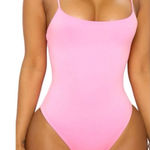 Naked Wardrobe  Pink‎ Got The Scoop Tank Bodysuit Sz L NWT Photo 0