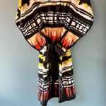 Ice Dress Sz 6 Colorful Boho Striped Art to Wear Batwing Tie Back Embellished Orange Photo 2