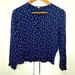 Rails  XS Button Front Blouse Navy Blue‎ Celestial Casual Night Out Photo 0