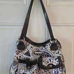 Jaclyn Smith Floral Paisley Shoulder Bag Handbag Purse Canvas Faux Leather Trim Photo 1