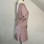 Free People  Plaid Puff Sleeve Belted Mini‎ Dress L | Preppy Soft Aesthetic Photo 2