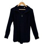 RDI New  Sweater Womens M Quarter Zip High Neck Long Sleeve Waffle Knit Blue Photo 0