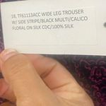 Derek Lam 10 Crosby Wide Leg trouser Pants with strip Calico floral on Silk Photo 8