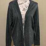 Susan Graver Gray Metallic Hoodie Sweater Jacket Photo 1