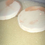 Light Pink White Marbled Look Round Boho Retro Pierced Earrings Photo 4