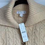 J.Crew Collared Cable Knit Cardigan Sweater in Aged Parchment, Size Small Photo 3