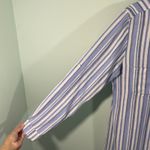 Cloth & Stone Blue Striped Linen Blend Long Sleeve Coastal Shirt Dress Size L Photo 5