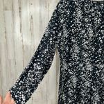 ZARA Women's Black and White Floral Mini Dress Size M Flowy Long Sleeves Photo 2