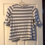 Prómesa Promesa Grey Stripe Ruffle Blouse Small Photo 4