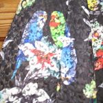 Gracia Black Parrot Bird Print Floral Full Skirt Photo 2