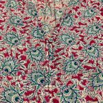 Loft  Womens Floral Print V Neck Short Sleeve Blouse Top Size XL Pink Blue Button Photo 2