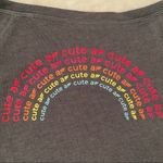 Fabletics  Top “Cute AF” Gray Wide Neck Sweatshirt Gym Casual Lounge XS Photo 1