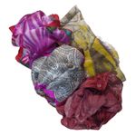 Luxury Silk Blend Scarves Set of 4 – Paisley Floral Abstract Prints Purple Photo 0