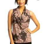 CAbi floral cross over sleeveless blouse Photo 1