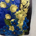 Boutique blue and yellow silk blend sheath dress size medium Photo 2