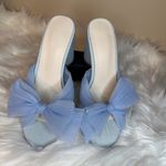Blue Mules with Decorative Bow Size 6 Photo 1
