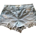 Abercrombie & Fitch ShortsSize 2 W 26 Blue Denim Distressed Frayed Hem Light Wash Photo 0