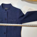 Talbots EUC  Petite Navy Blue Wool Blend Blazer Jacket Band Collar 8P Photo 7