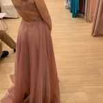 Light Pink lace flowy prom dress with slit size 0 Multi Photo 4