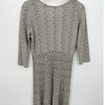 Habitat Women Size XS Tan Black Rayon Blend Fit Flare Dress 3/4 Sleeve Artsy Photo 1