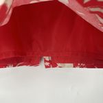 Loft  Red Floral Pencil Skirt Above Knee Boho Buttons Back Slit Beige Size 10 Photo 3