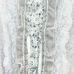 Mine Womens VTG Y2K Coquette Fairycore Beachy Linen Blend Lace Tank Top Size M Blue Size M Photo 4