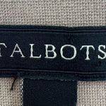 Talbots  ponte black tan color block 12 sheath dress rayon business modest office Photo 3