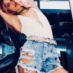 LF Carmar Edgy Destroyed Grommet Denim Shorts Photo 1