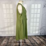 Torrid Women's Sleeveless cinched Waist Gold Chain Notch Necklaine Green Dress 0 Photo 3