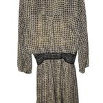 Anthropologie Vanessa Virginia Callista Brown Black Long Sleeve Dress Large Photo 5