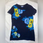 J.Crew  Blue Short Sleeve Tee Floral Design Photo 1