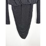Bailey 44 Night Fever Sparkle Mini Dress Small Black Long Sleeve Ruched Stretch Photo 8