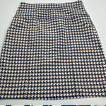 J. McLaughlin  Geometric Houndstooth Pencil Skirt Womens Size 2 White Blue Brown‎ Photo 0