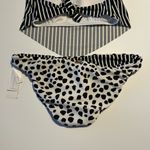 Raisin's Bikini Set striped Swimwear Reversible Black n White Dots Top & bottom Photo 4
