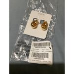 J.Crew  Gold Tone Knot Hoop Earrings Hypoallergenic Ear Post Photo 3