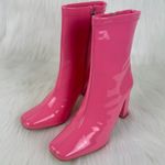 Cape Robbin  Belinda Pink Faux Patent Leather Chunky Block Heel Ankle Booties Size 6.5 Photo 4