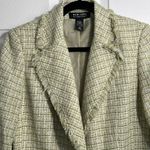 New York & Company Women’s Green Tweed One Button Blazer Photo 1