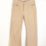 Sandro  Paris High Rise Boy Jean Women Size 34 Us 2 Nude Beige Tan Denim Raw Hem Photo 0