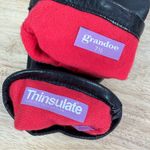 Vintage Gandoe Black Leather Thinsulate Fleece Lined Gloves Women 7.5 Photo 3