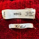 Mango Openwork Cable Knit Wool Blend Sweater Size XS Red Photo 9