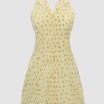 Cider M Ditsy Lapel Halter Dress Khaki NWT Photo 2