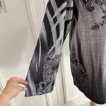 World‎ Unity Floral Sweater Top Gray Rhinestone Studded Boho Y2K Whimsigoth Size XL Photo 6