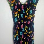 Vintage 90s Fruit Mini Dress Subtle Cocktail Print Bodycon Neon Colors Bright 10 Black Photo 13