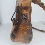 Unique Vintage Vintage 1970's Tooled Leather Crossbody Festival Bag With Toggle Closure Boho Photo 2
