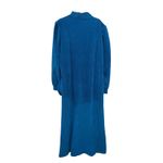 Vanity Fair  Vintage Teal Maxi Dress Womens 14 Long Sleeve Modest Prairie Pockets Photo 4