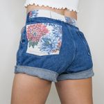 Vintage Western Floral Embroidered Denim Shorts Size 26 Photo 2