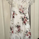 Miley + Molly Elegant Floral High Low Dress with Lace Trim Photo 0