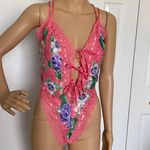Victoria's Secret Vintage Victoria’s Secret Gold Label One Piece Coral Floral Lingerie Medium Photo 0