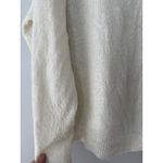 American Eagle  Women's Cream White Notch V Neck Fluffy Sweater Size Small Photo 1