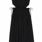 Rails  Yvette Cut Out Black Organic Cotton Midi Dress Size XL Photo 0